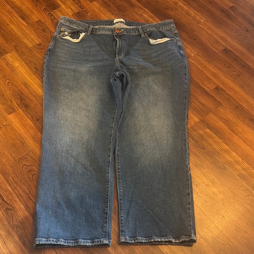 Lane Bryant Mid Rise Relaxed straight Classic Blue Denim Jeans